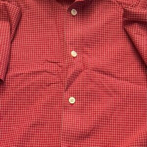 Banana Republic Red Checkered Men's Button Down Shirt
